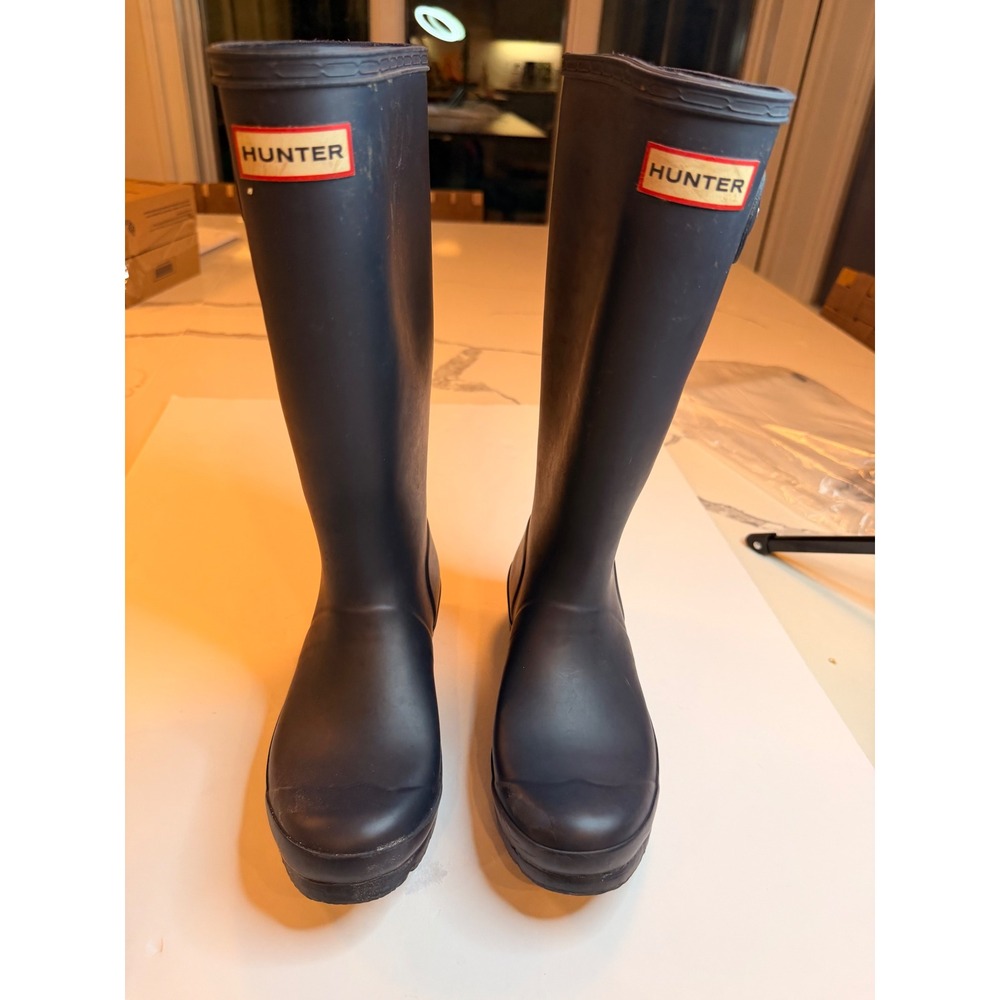 Hunter Kids Original Tall Navy Blue Matte Rain Boots Size US 4B/5G UK 3 EU 35/36